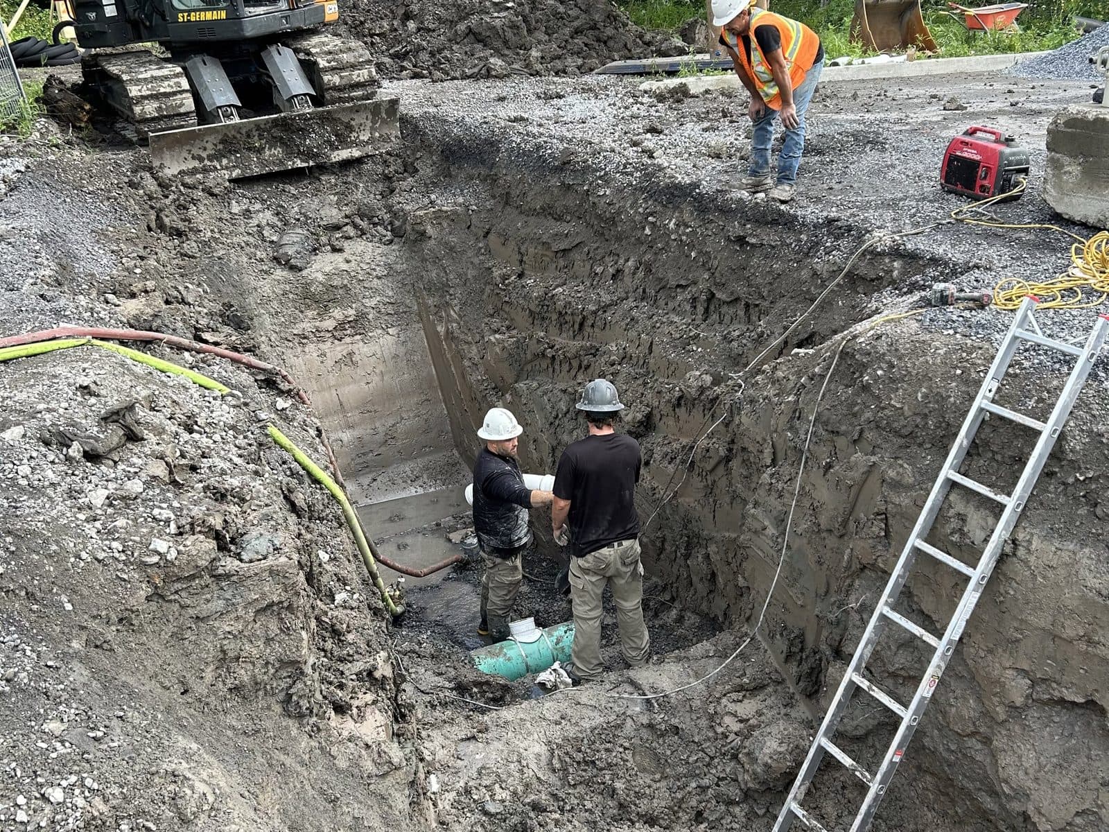 Excavation de tranchée à Saint-Jean-sur-Richelieu